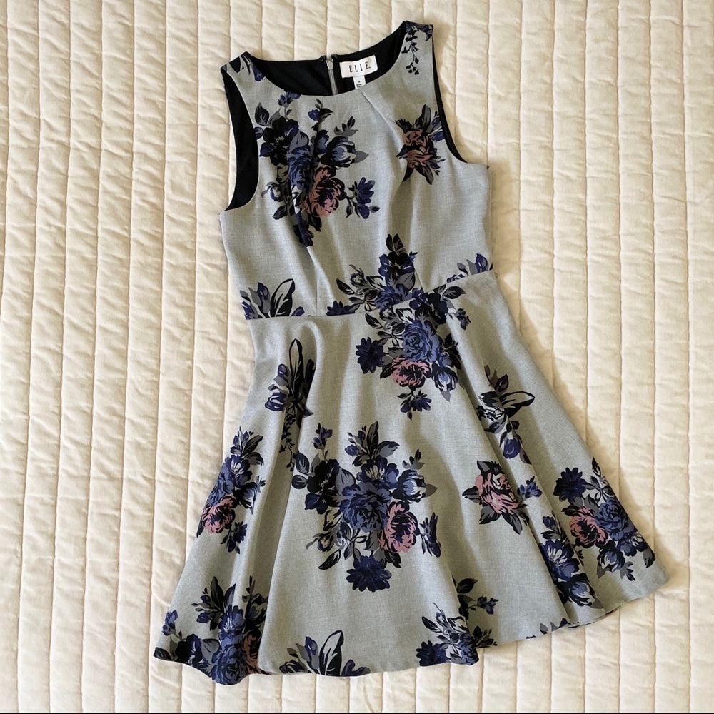 ELLE Floral Fit-and-Flare Dress